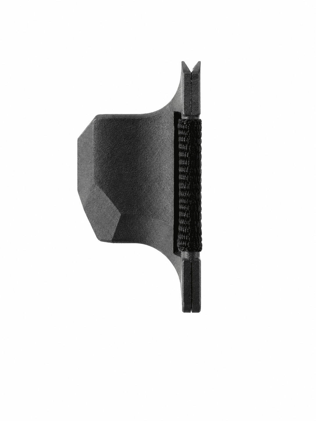 Lump Wallet side profile showing its ultra-thin edge with cash strap