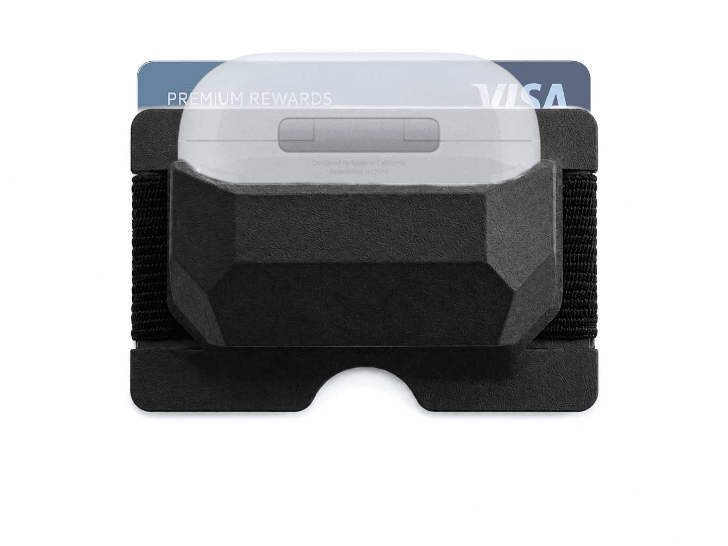 Lump Wallet holding a credit card with the AirPods® case inside